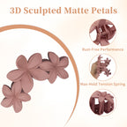 OXIFSILU 4 Pack 3D Flower Hair Clips