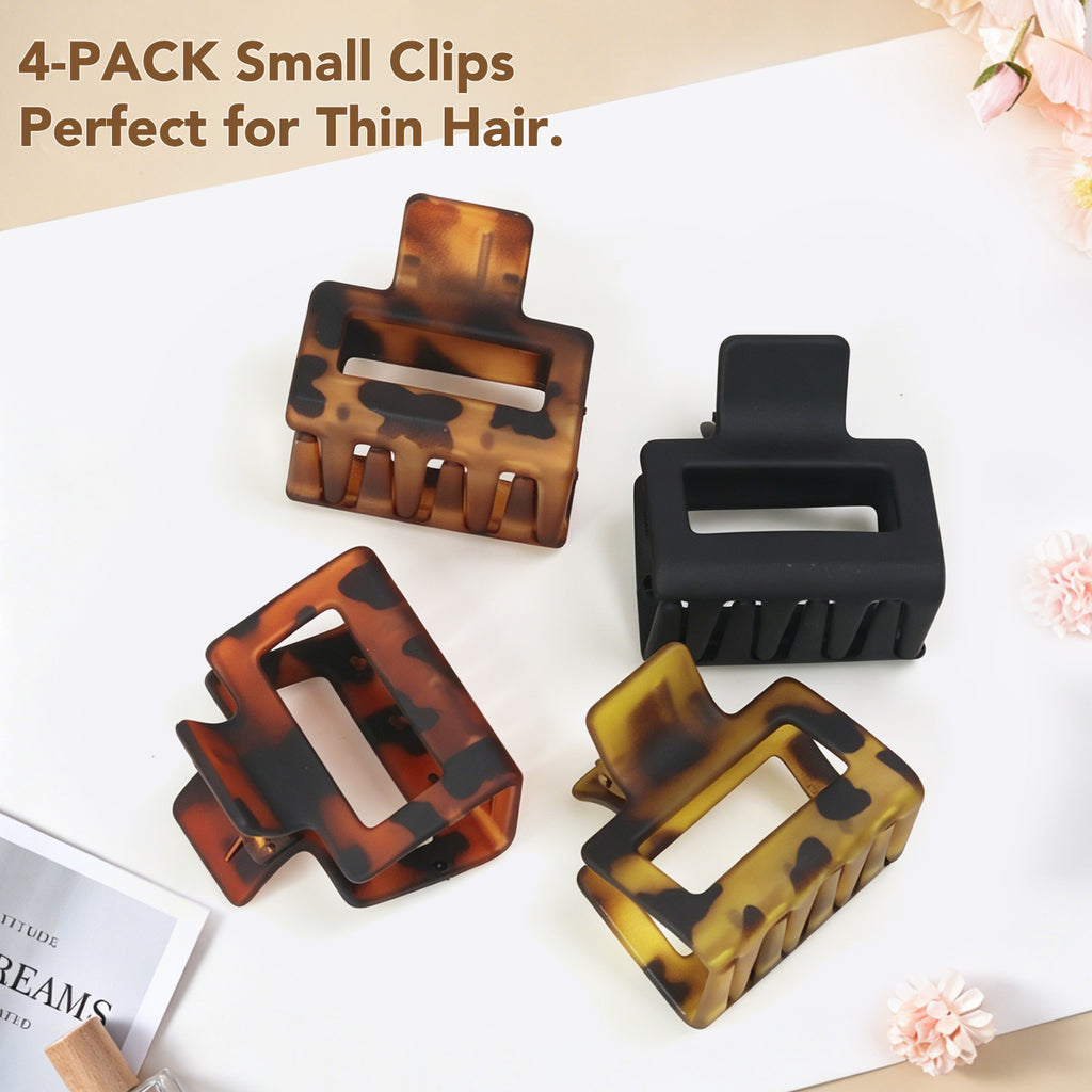 OXIFSILU 4 Pack Square Hair Clips