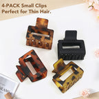 OXIFSILU 4 Pack Square Hair Clips