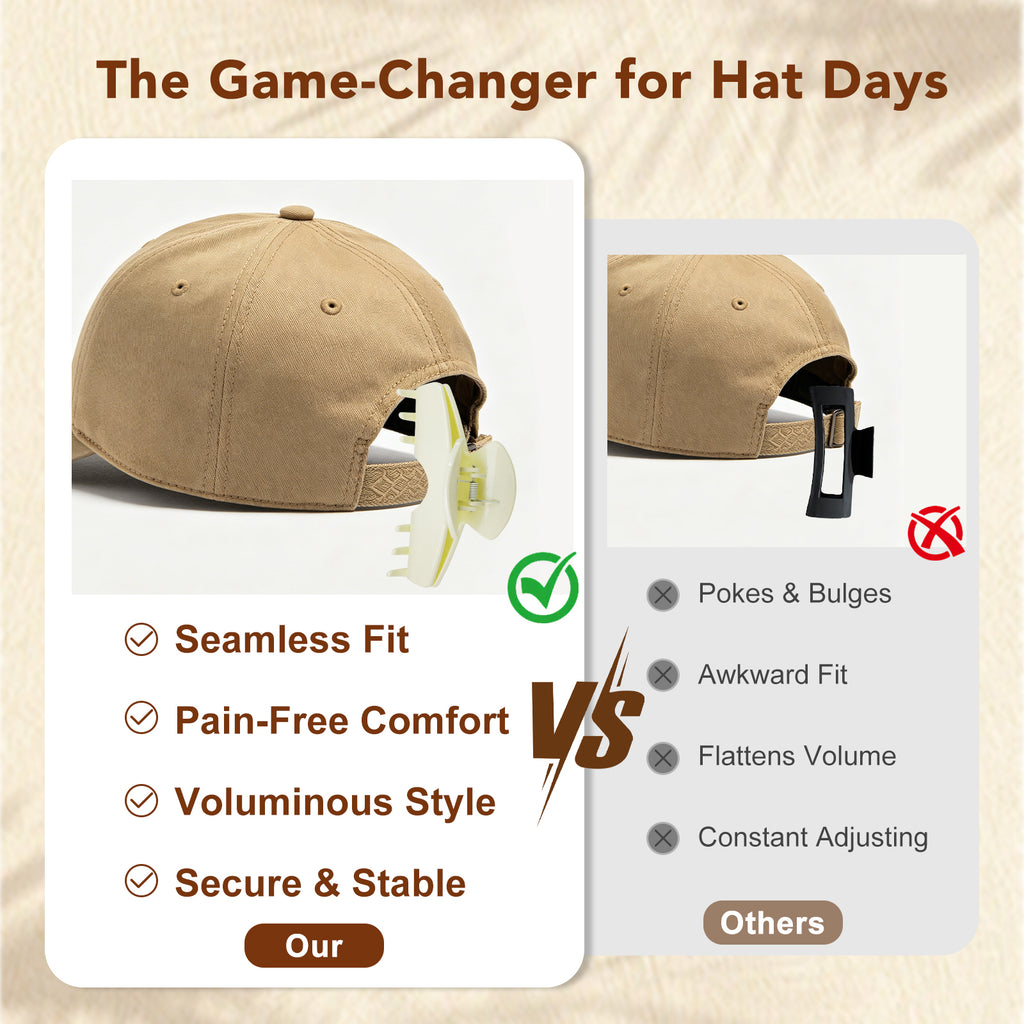 OXIFSILU 3 Pack Baseball Cap Hair Clip