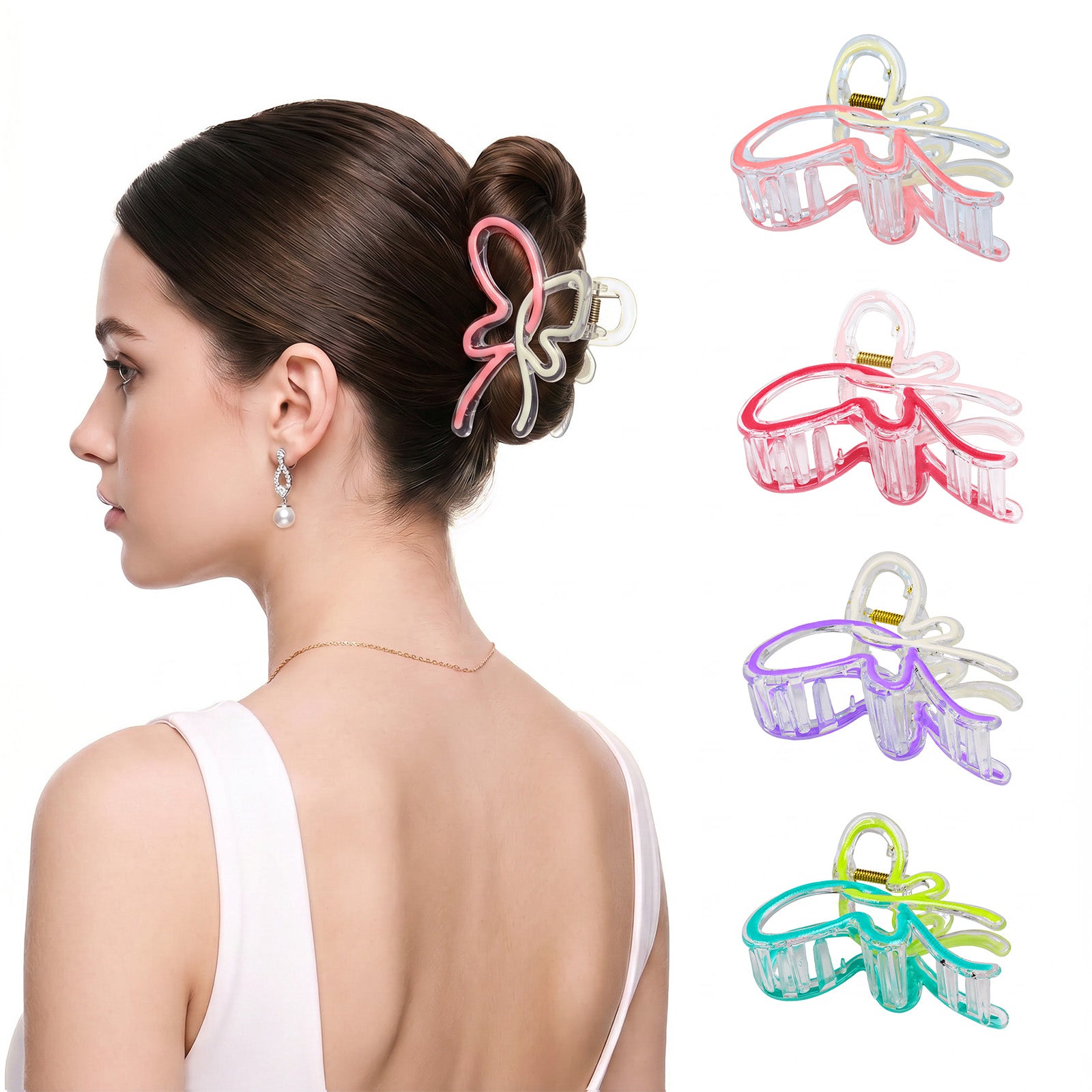 OXIFSILU 4 Pack Bow Hair Clips