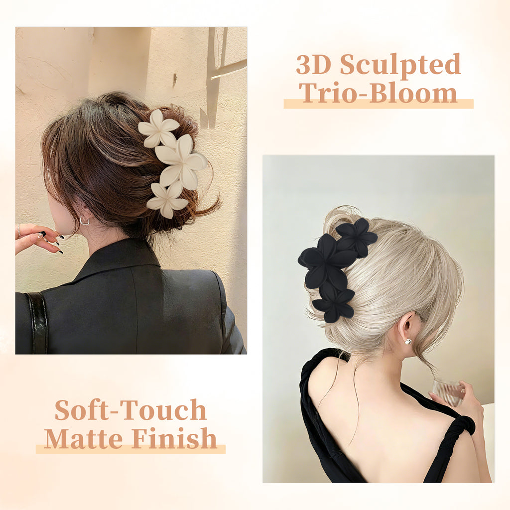 OXIFSILU 4 Pack 3D Flower Hair Clips