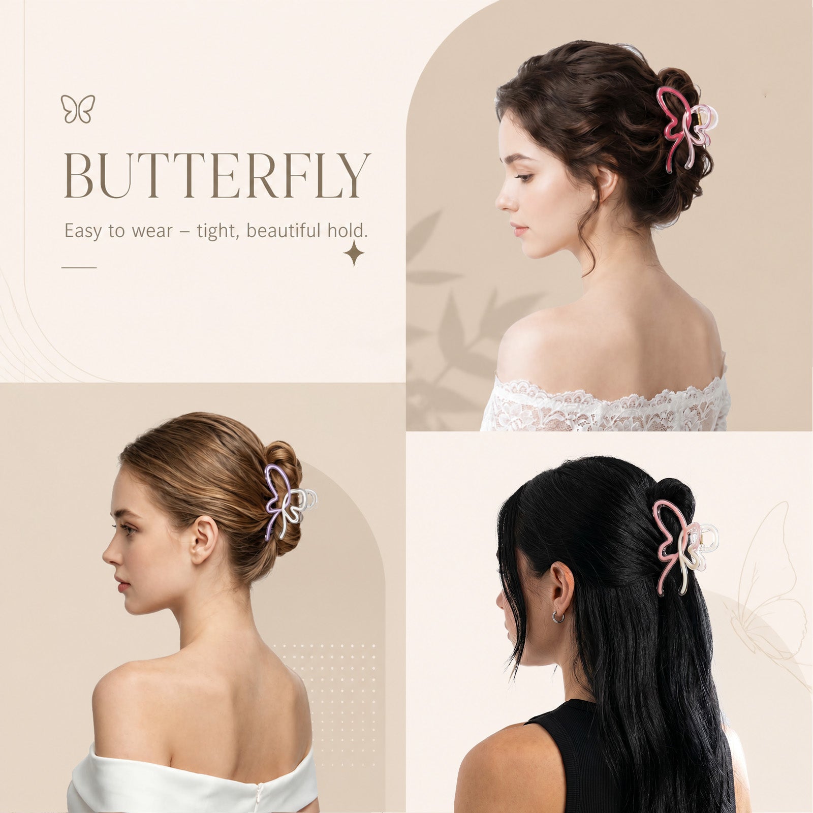 OXIFSILU 4 Pack Bow Hair Clips