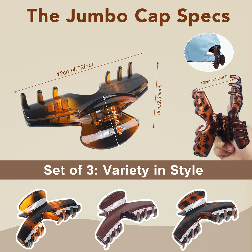 OXIFSILU 3 Pack Baseball Cap Hair Clip