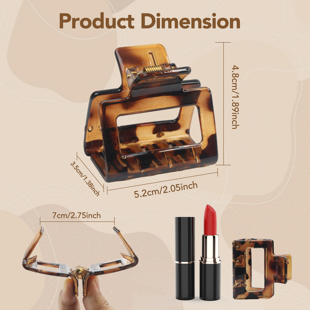 OXIFSILU 4 Pack Square Hair Clips