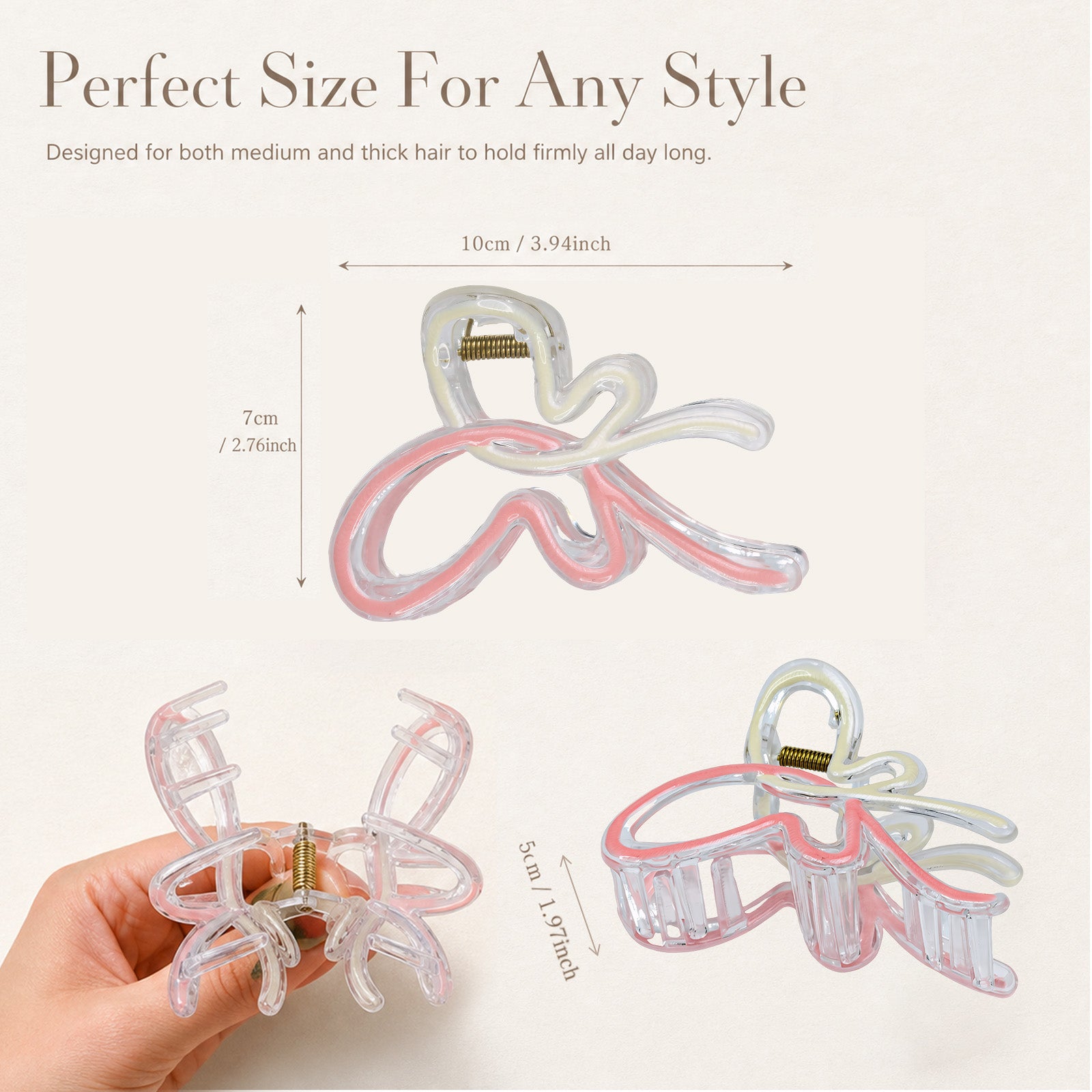 OXIFSILU 4 Pack Bow Hair Clips