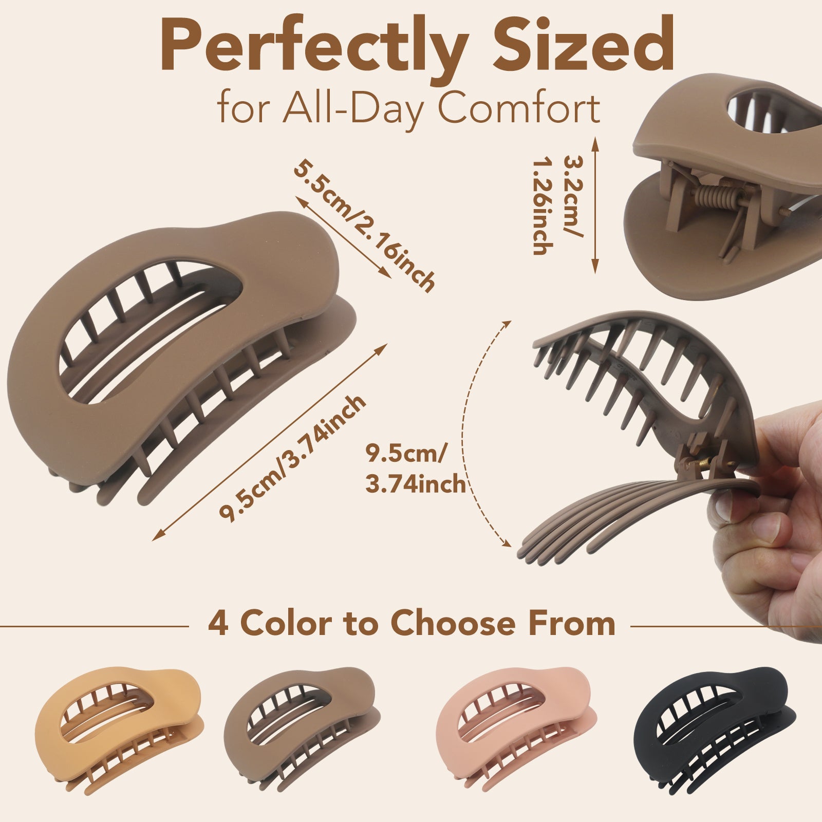 OXIFSILU 4 Pack Duckbill Hair Clips